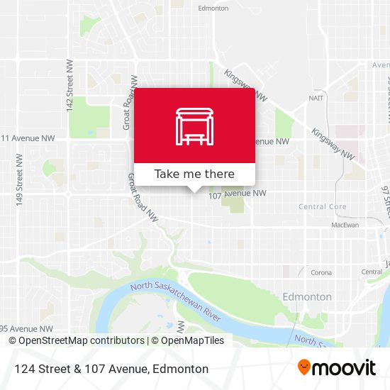 124 Street & 107 Avenue map