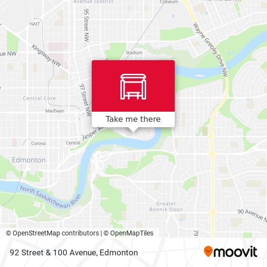 92 Street & 100 Avenue map