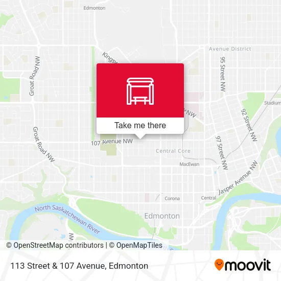 113 Street & 107 Avenue map