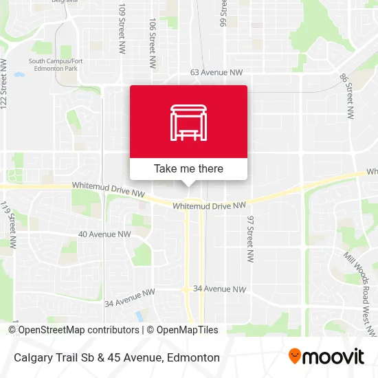 Calgary Trail Sb & 45 Avenue map