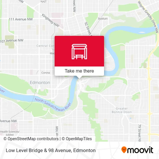 Low Level Bridge & 98 Avenue map