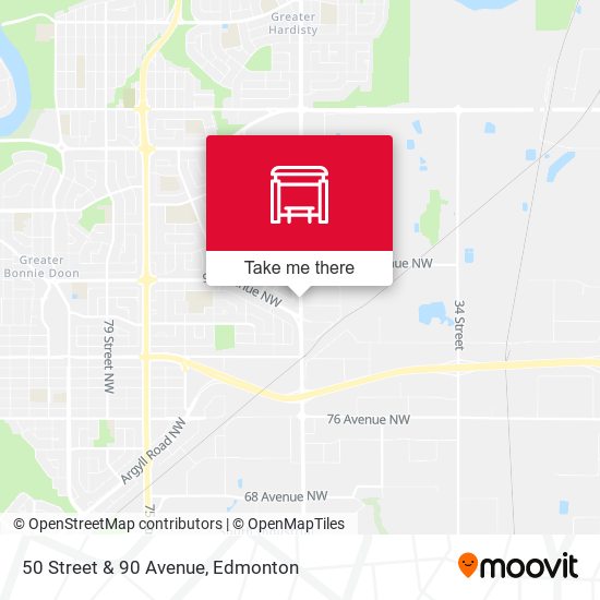 50 Street & 90 Avenue map
