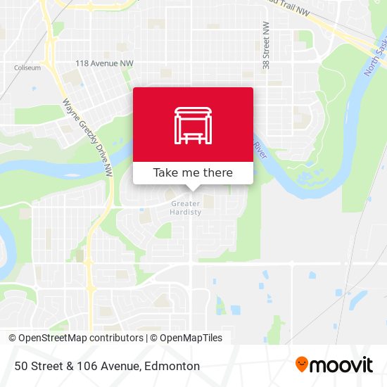 50 Street & 106 Avenue map
