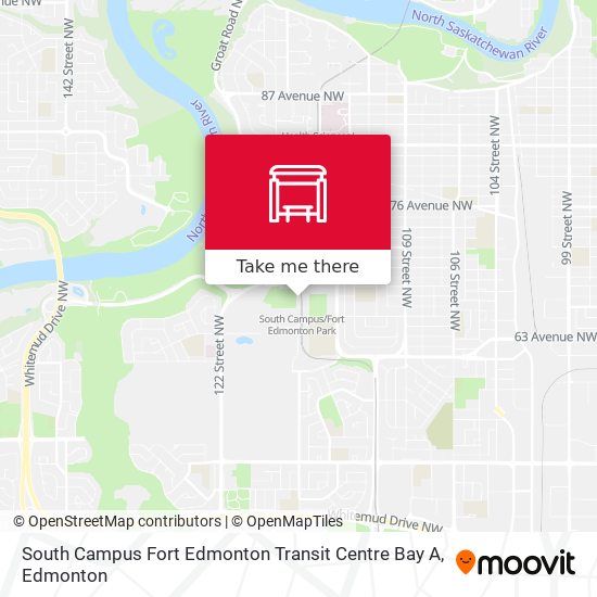 South Campus Fort Edmonton Transit Centre Bay A map