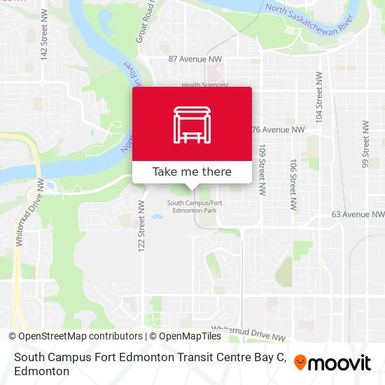 South Campus Fort Edmonton Transit Centre Bay C map