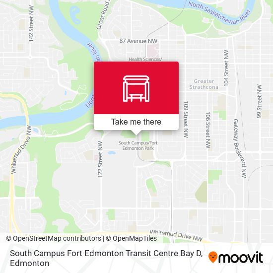 South Campus Fort Edmonton Transit Centre Bay D map