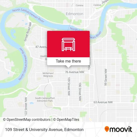 109 Street & University Avenue map