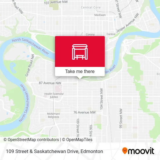 109 Street & Saskatchewan Drive map