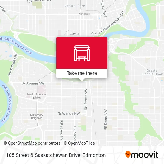 105 Street & Saskatchewan Drive map