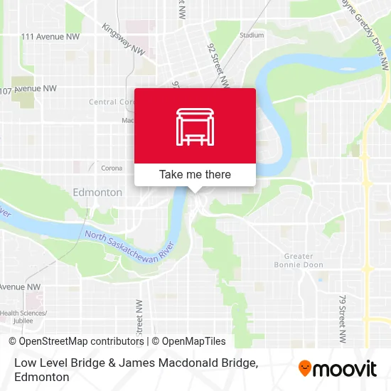 Low Level Bridge & James Macdonald Bridge map