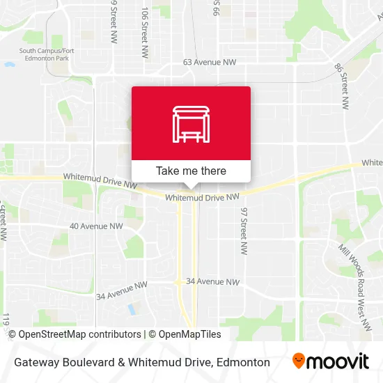 Gateway Boulevard & Whitemud Drive map