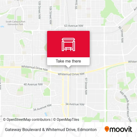 Gateway Boulevard & Whitemud Drive map