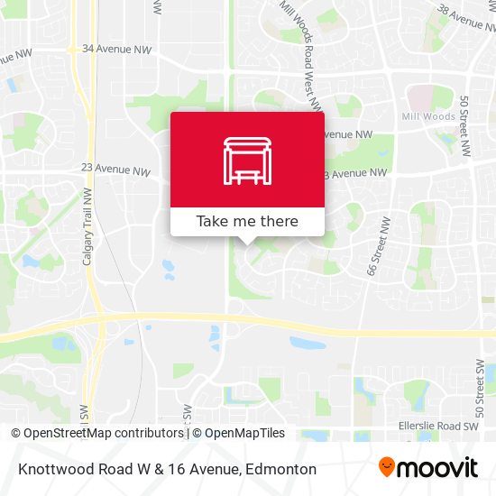 Knottwood Road W & 16 Avenue map