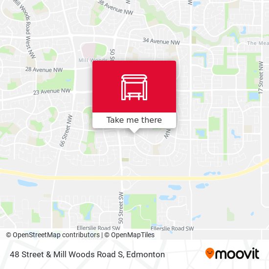 48 Street & Mill Woods Road S map