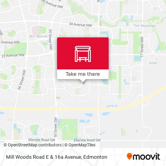 Mill Woods Road E & 16a Avenue map