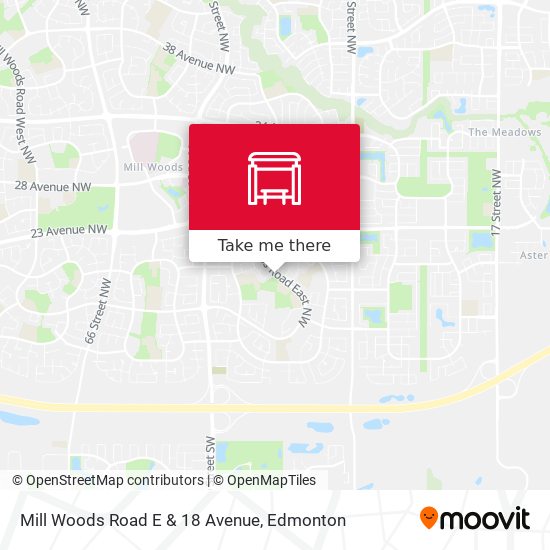 Mill Woods Road E & 18 Avenue map