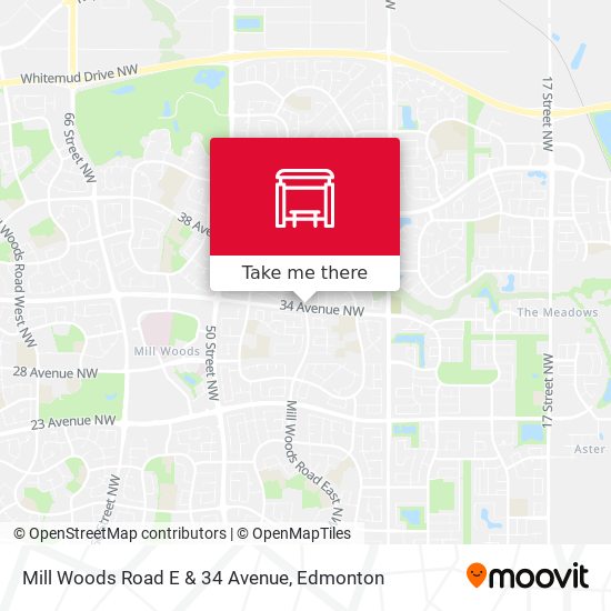 Mill Woods Road E & 34 Avenue map
