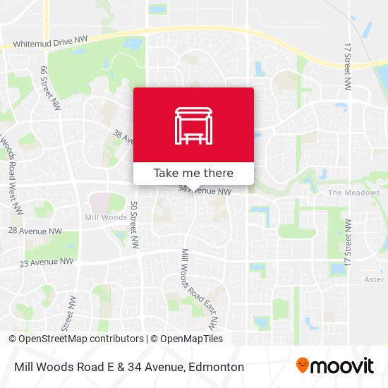 Mill Woods Road E & 34 Avenue map