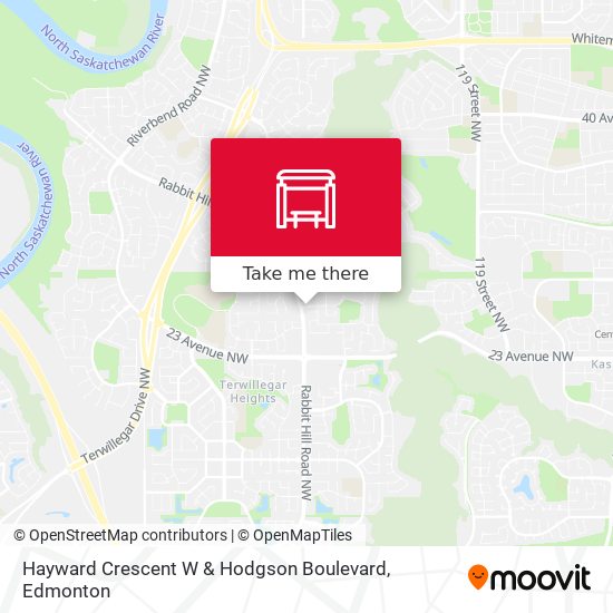 Hayward Crescent W & Hodgson Boulevard map
