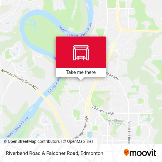 Riverbend Road & Falconer Road map