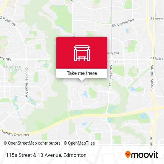 115a Street & 13 Avenue map