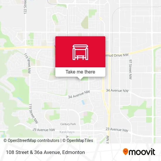 108 Street & 36a Avenue map