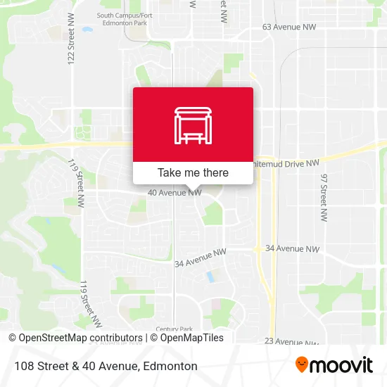 108 Street & 40 Avenue map