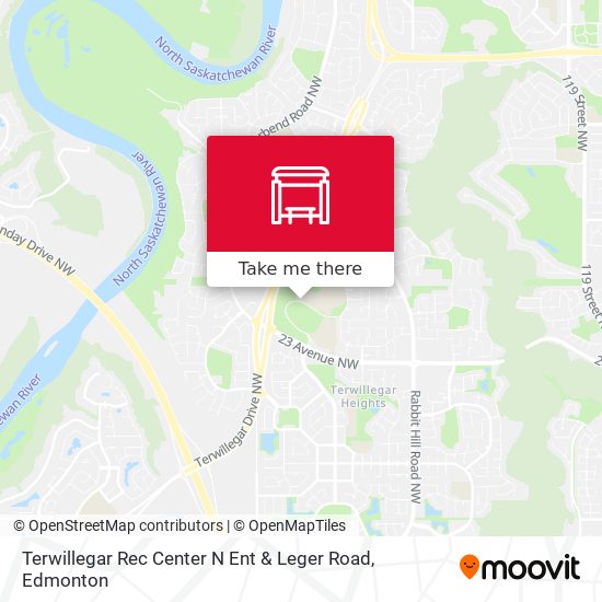 Terwillegar Rec Center N Ent & Leger Road map