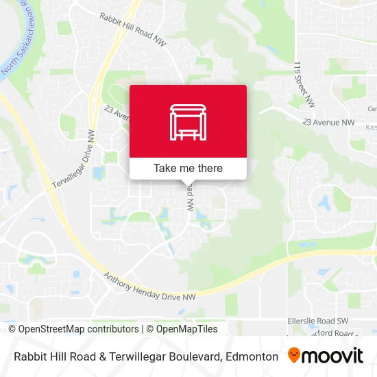 Rabbit Hill Road & Terwillegar Boulevard map
