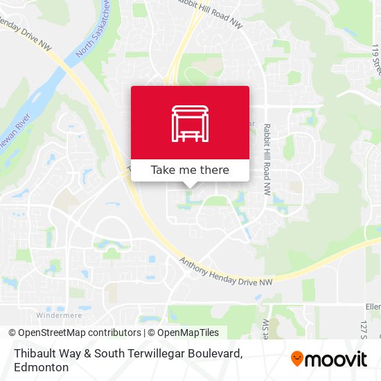 Thibault Way & South Terwillegar Boulevard map