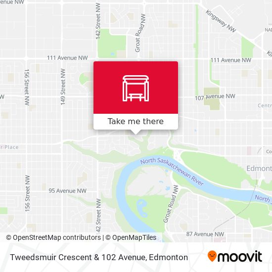 Tweedsmuir Crescent & 102 Avenue map