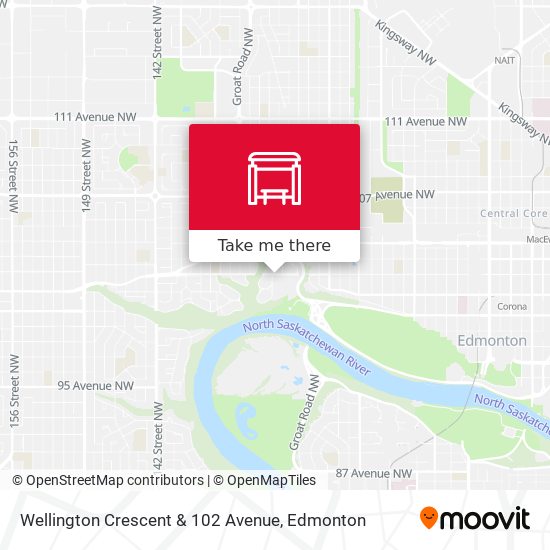 Wellington Crescent & 102 Avenue map