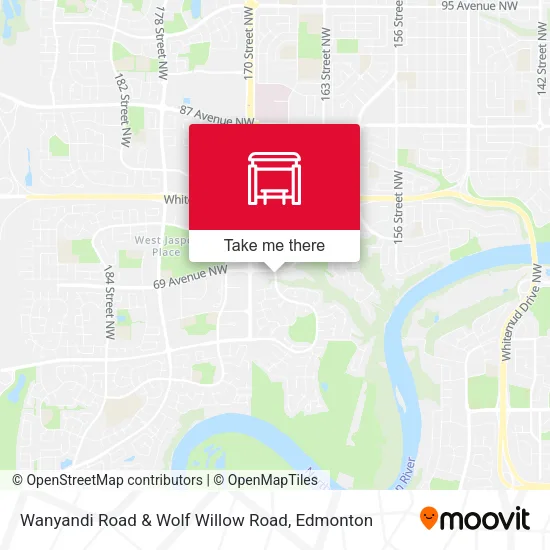 Wanyandi Road & Wolf Willow Road map