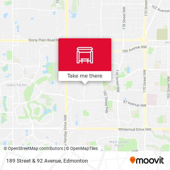 189 Street & 92 Avenue map