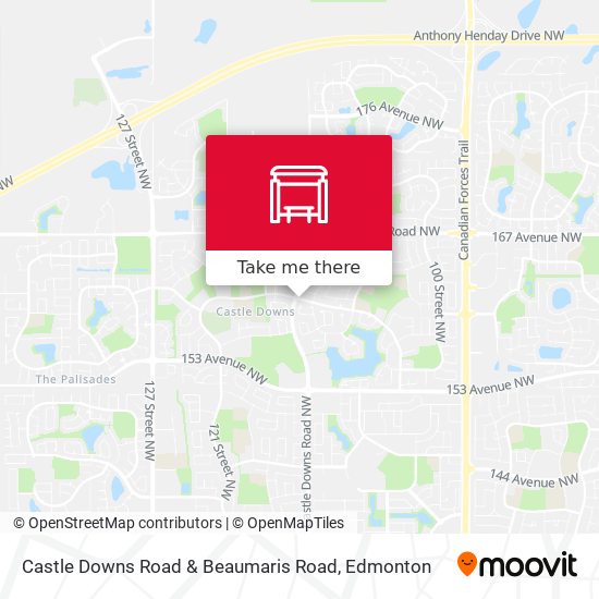Castle Downs Road & Beaumaris Road map
