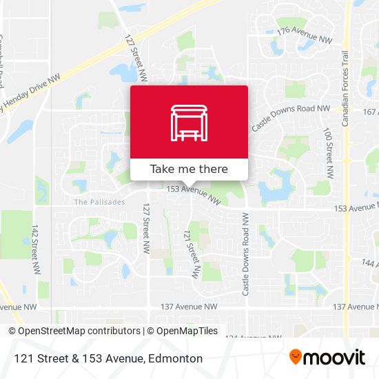 121 Street & 153 Avenue map