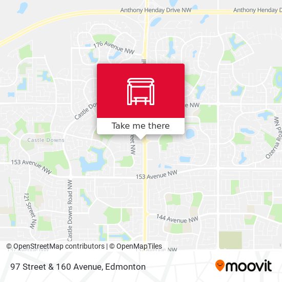 97 Street & 160 Avenue map