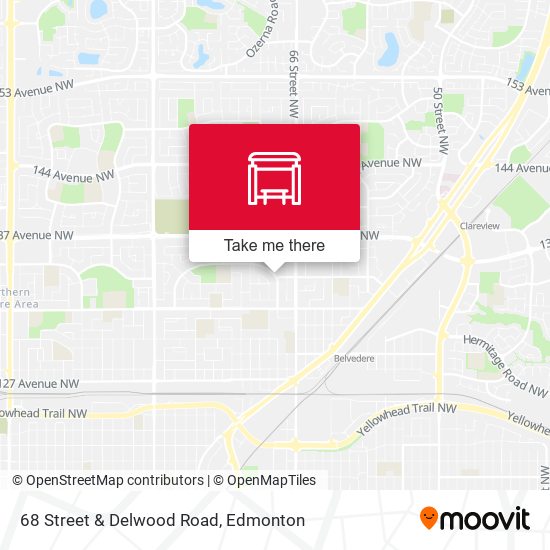 68 Street & Delwood Road map
