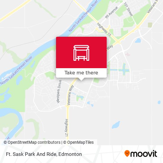 Ft. Sask Park And Ride map