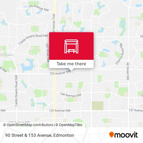 90 Street & 153 Avenue map