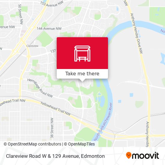 Clareview Road W & 129 Avenue map