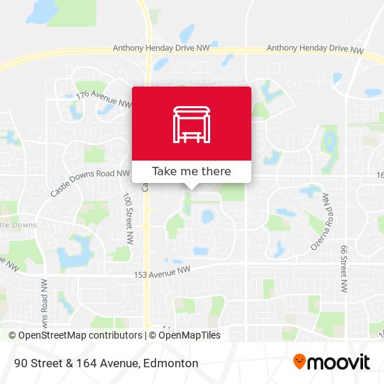 90 Street & 164 Avenue map