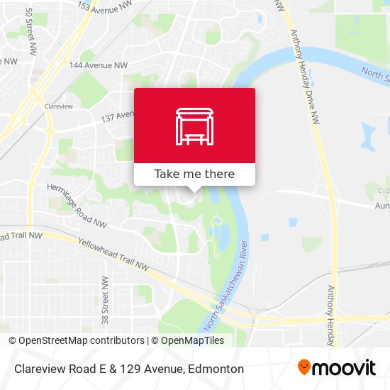 Clareview Road E & 129 Avenue map