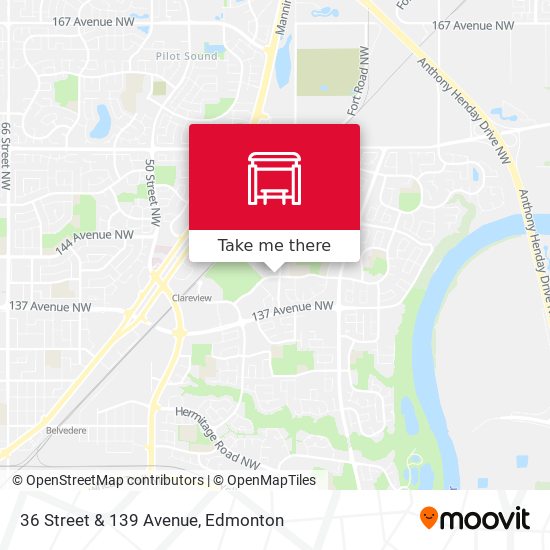36 Street & 139 Avenue map