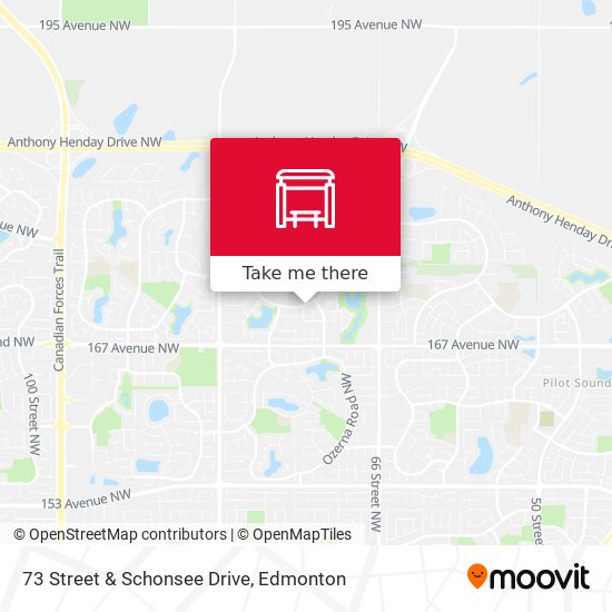 73 Street & Schonsee Drive map