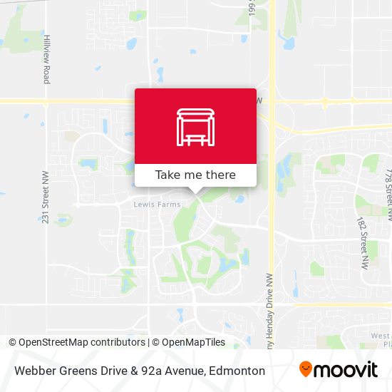 Webber Greens Drive & 92a Avenue map