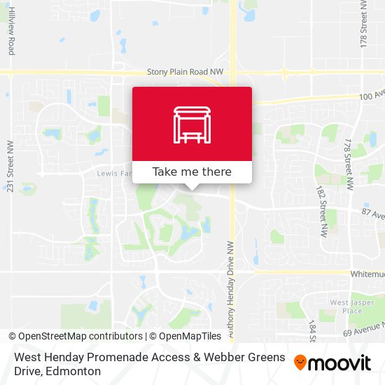West Henday Promenade Access & Webber Greens Drive map
