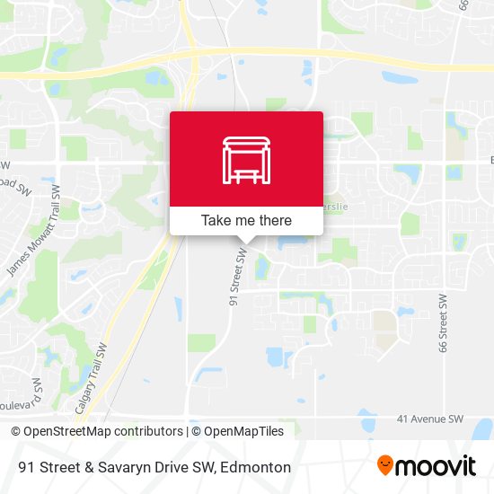 91 Street & Savaryn Drive SW map