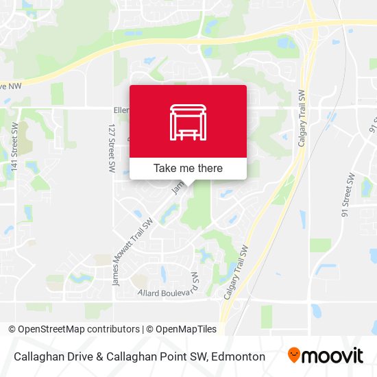 Callaghan Drive & Callaghan Point SW map
