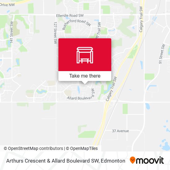 Arthurs Crescent & Allard Boulevard SW map